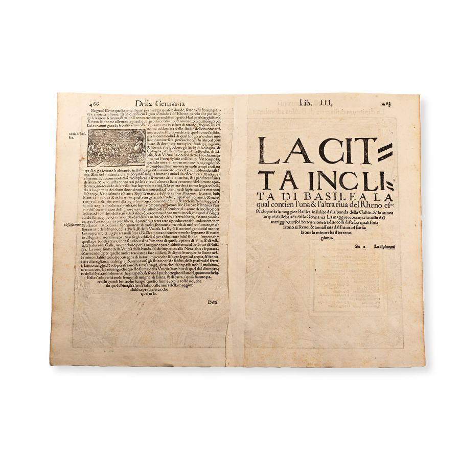 Map of La dipintura della citta di Basilea, Basel in Switzerland by Sebastian Munster
