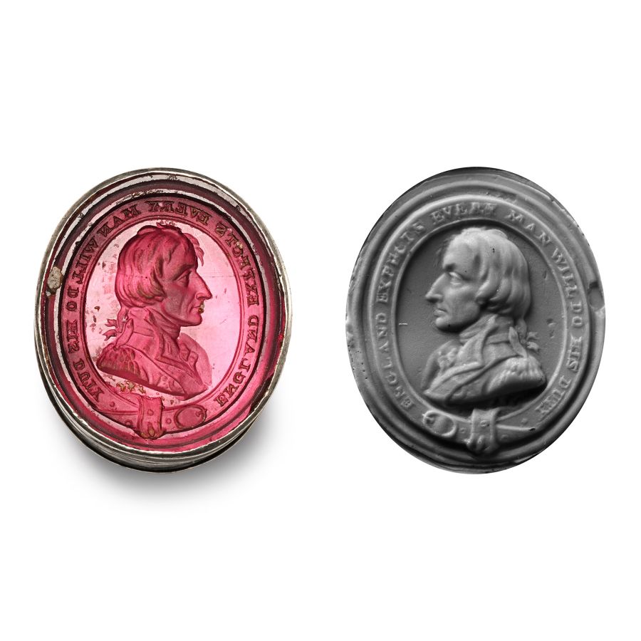 Post Medieval Silver Seal with Portrait of Lord Nelson
