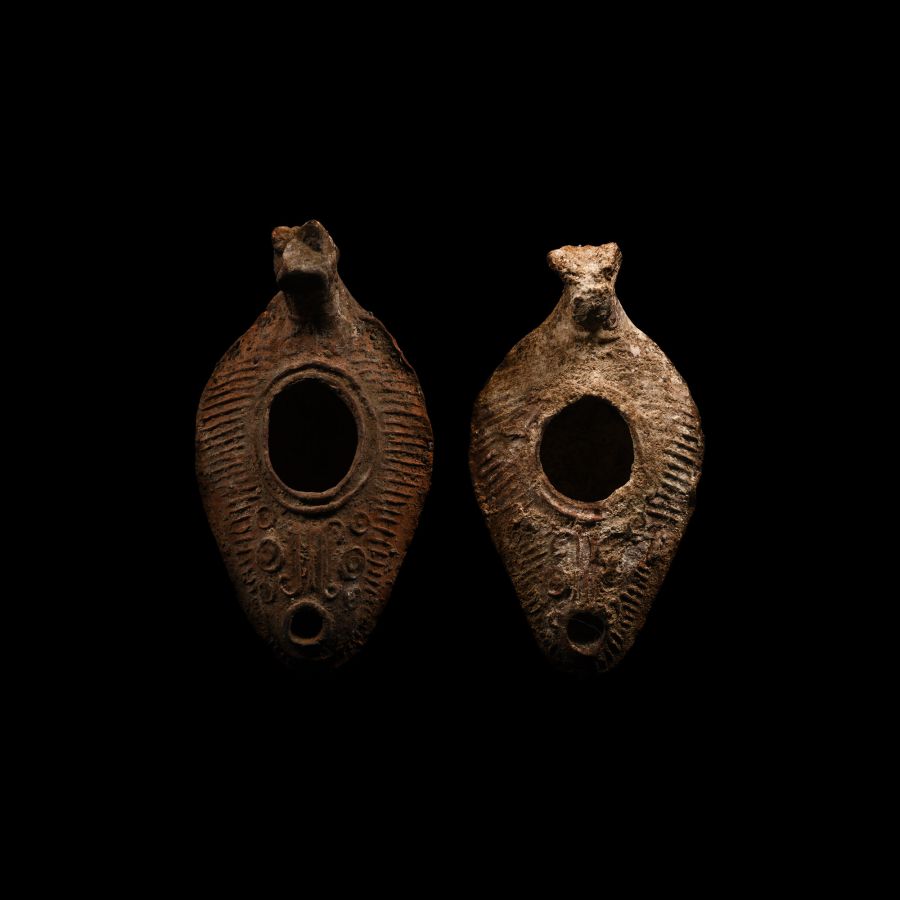 Late Roman Holy Land Terracotta Oil Lamp Group