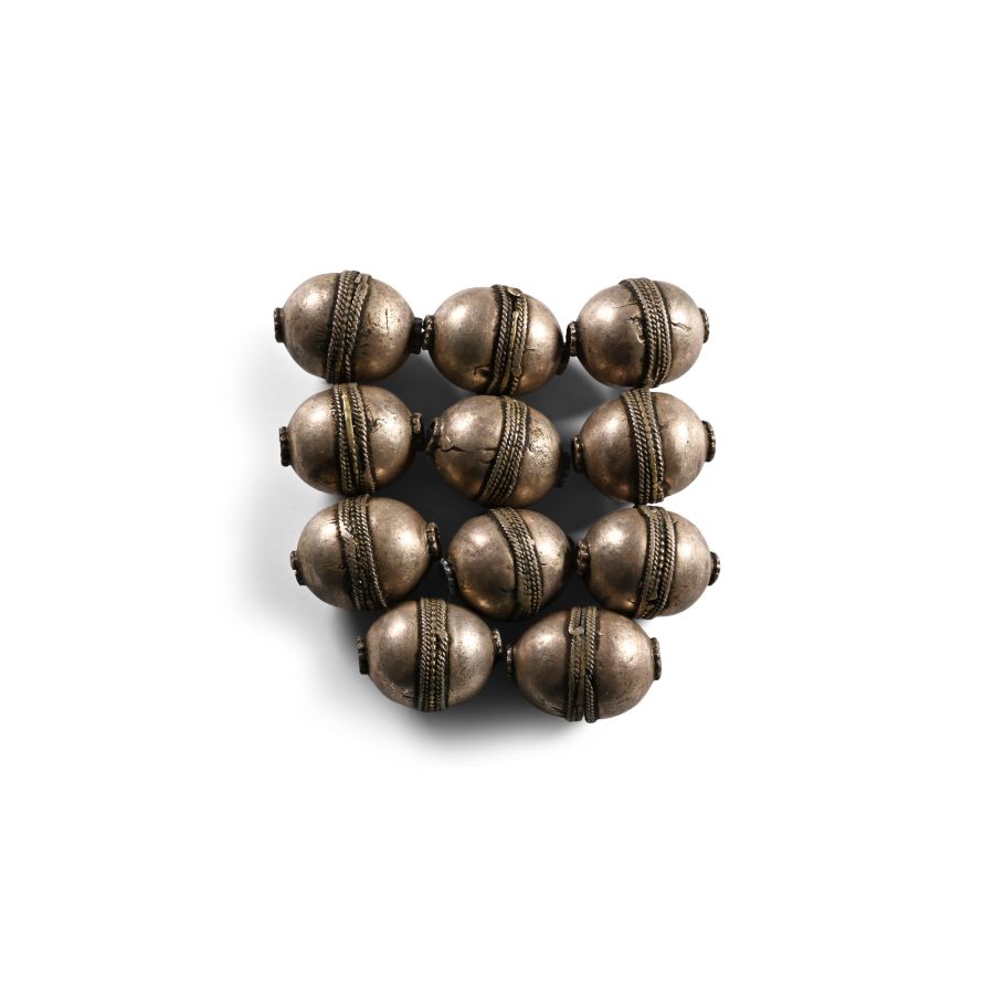 Western Asiatic Silver-Coloured Metal Bead Group