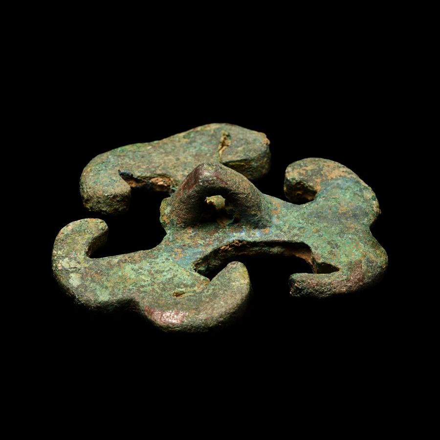 West Central Asian Bronze Stamp Seal Matrix with Triskele