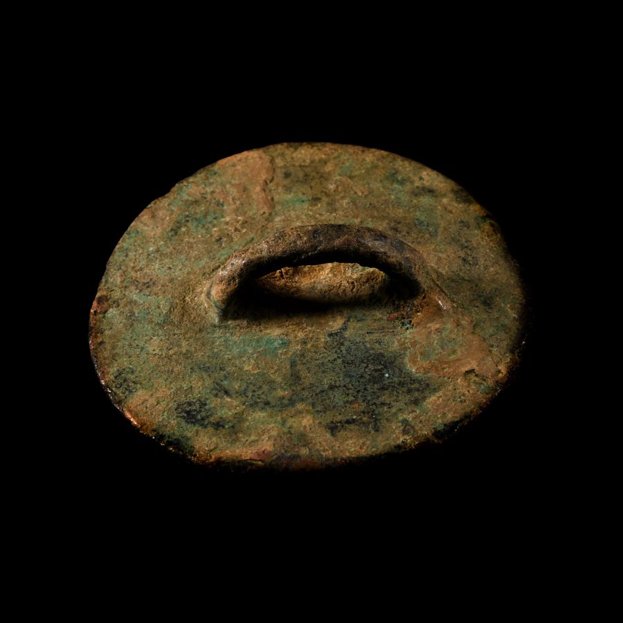 West Central Asian Bronze Stamp Seal Matrix with Warrior
