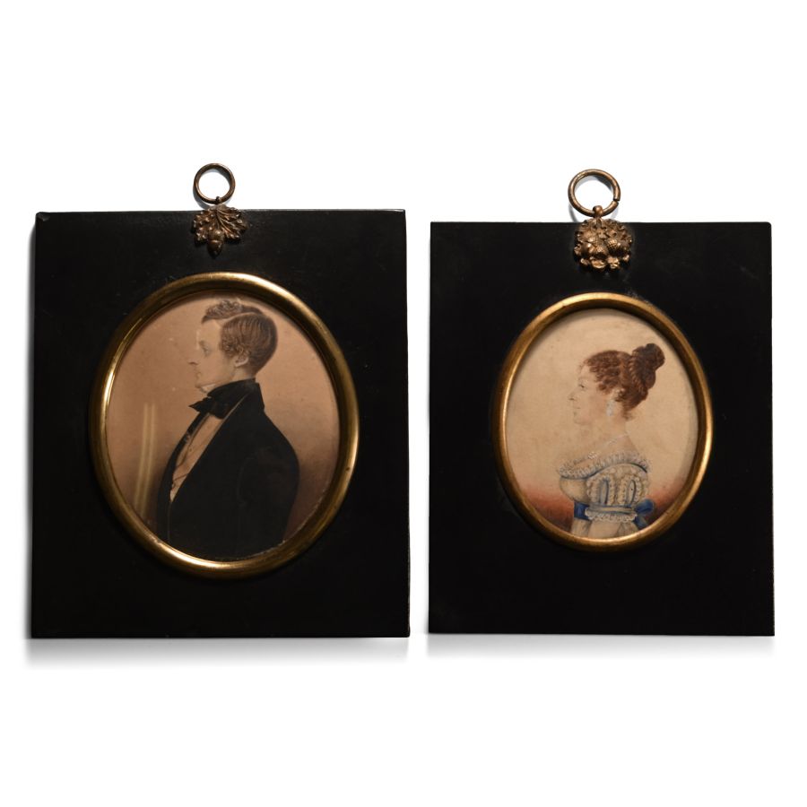 English Miniature Portrait Pair