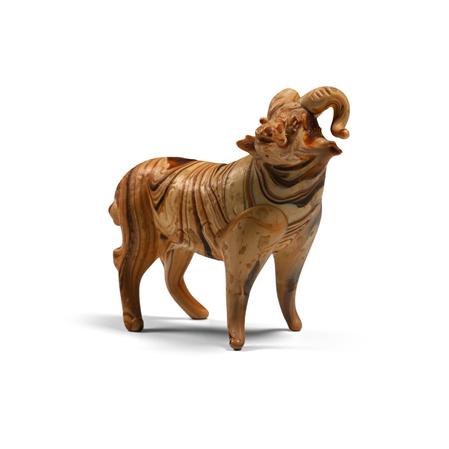 Carved Stone Goat Figure