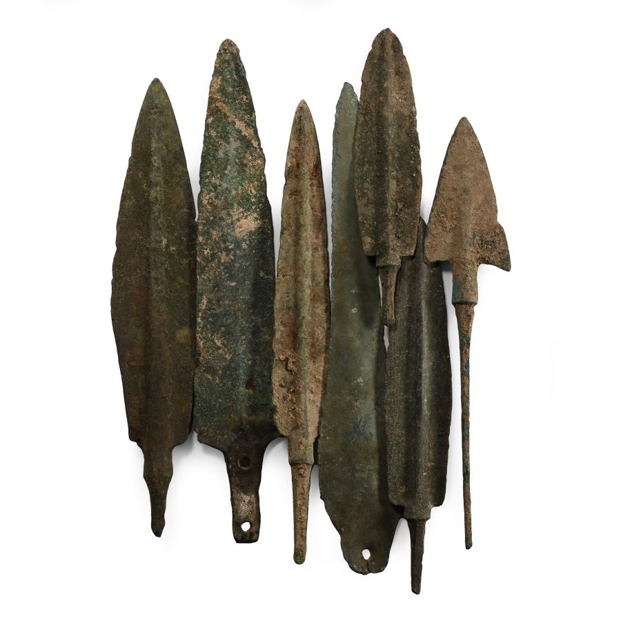 Large Western Asiatic Bronze Arrowhead and Dagger Collection