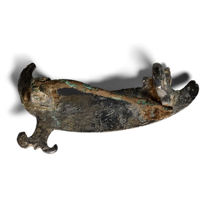 Roman Tinned Bronze Galley Brooch