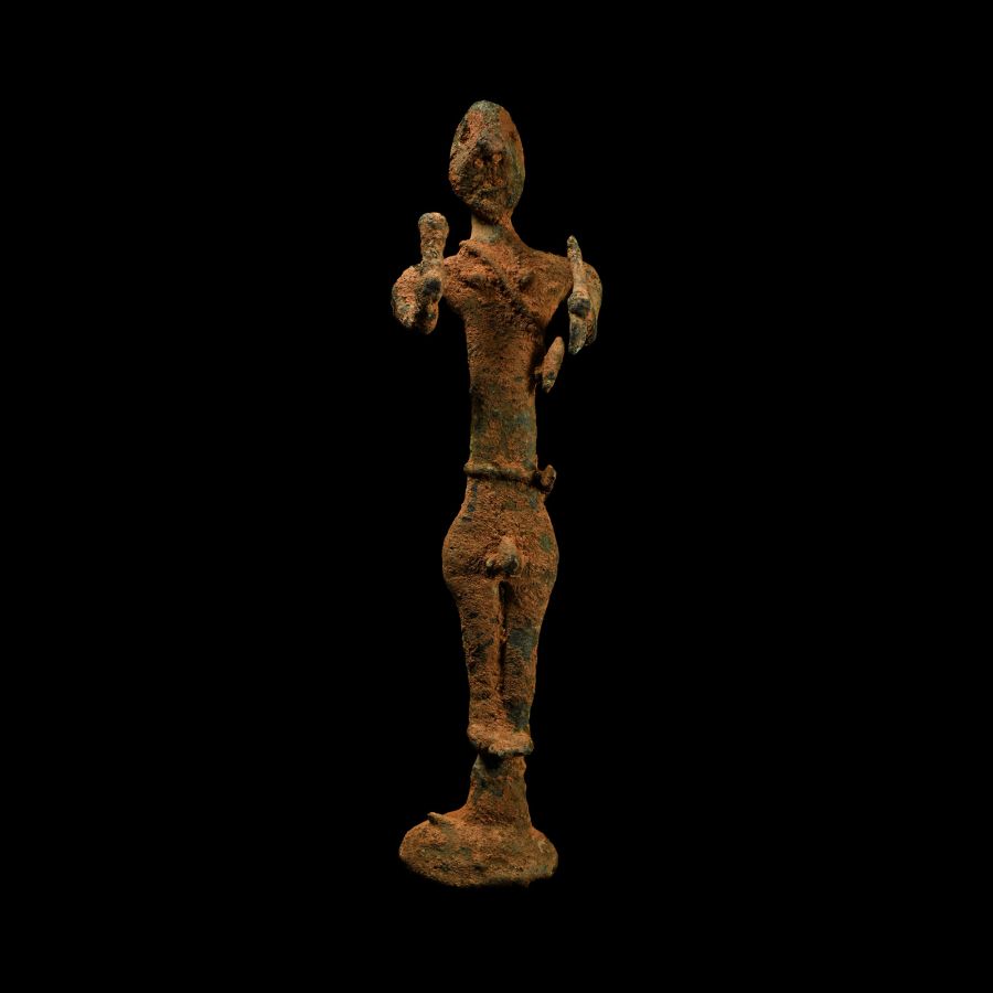 Canaanite Bronze Warrior God Holding Weapons