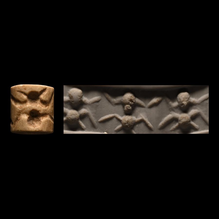 Sumerian Buff Stone Cylinder Seal