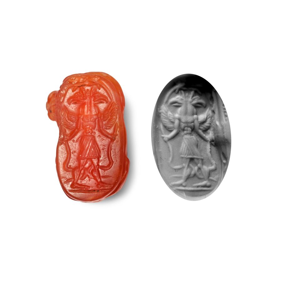 Phoenician Carnelian Scaraboid with Lion