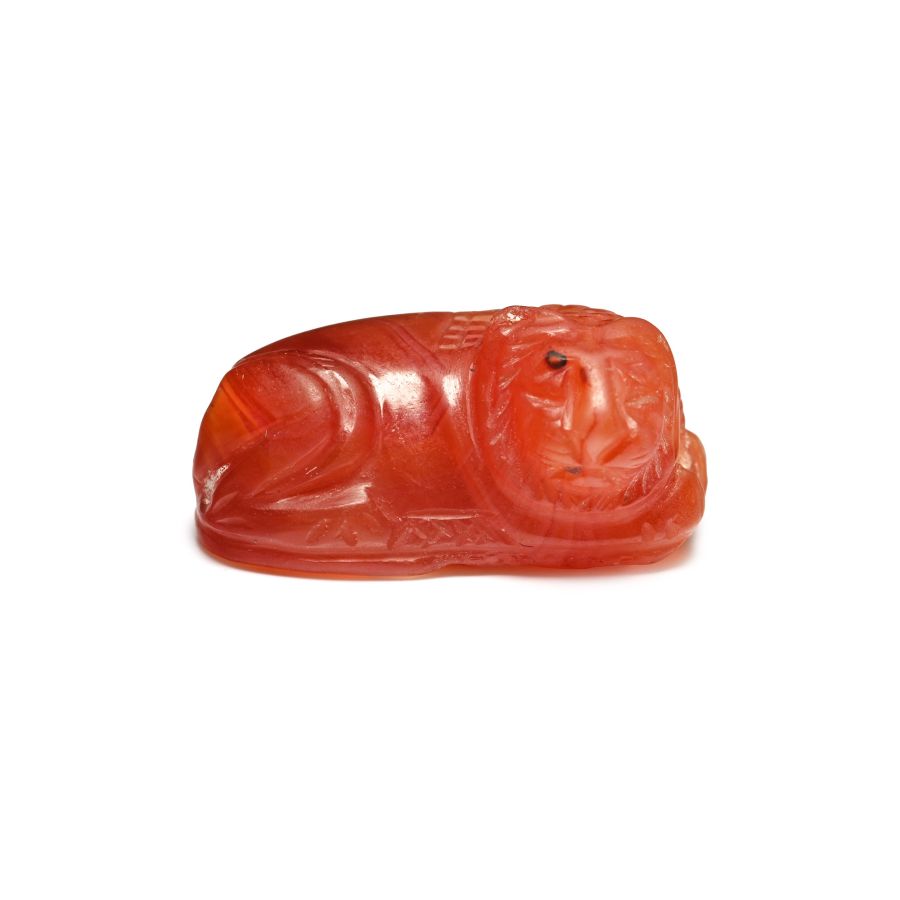 Phoenician Carnelian Scaraboid with Lion