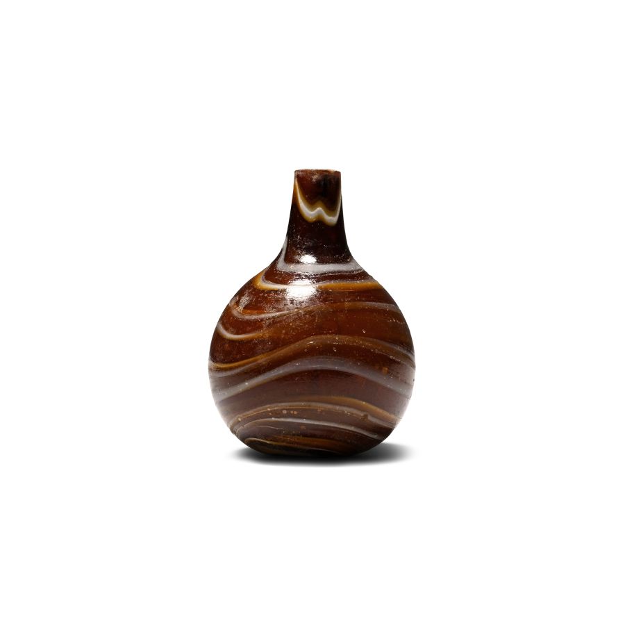 Roman Dark Amber Vessel with Trailing