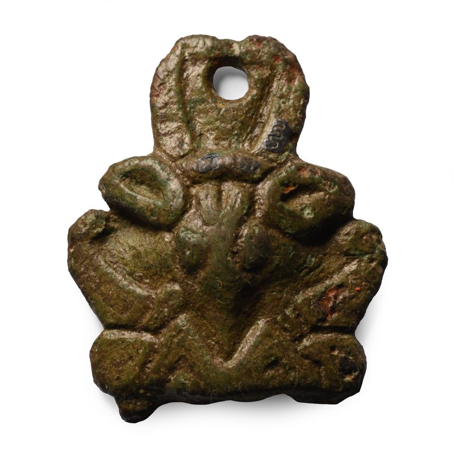 Anglo-Scandinavian Viking Stirrup Apex Mount with  Mask