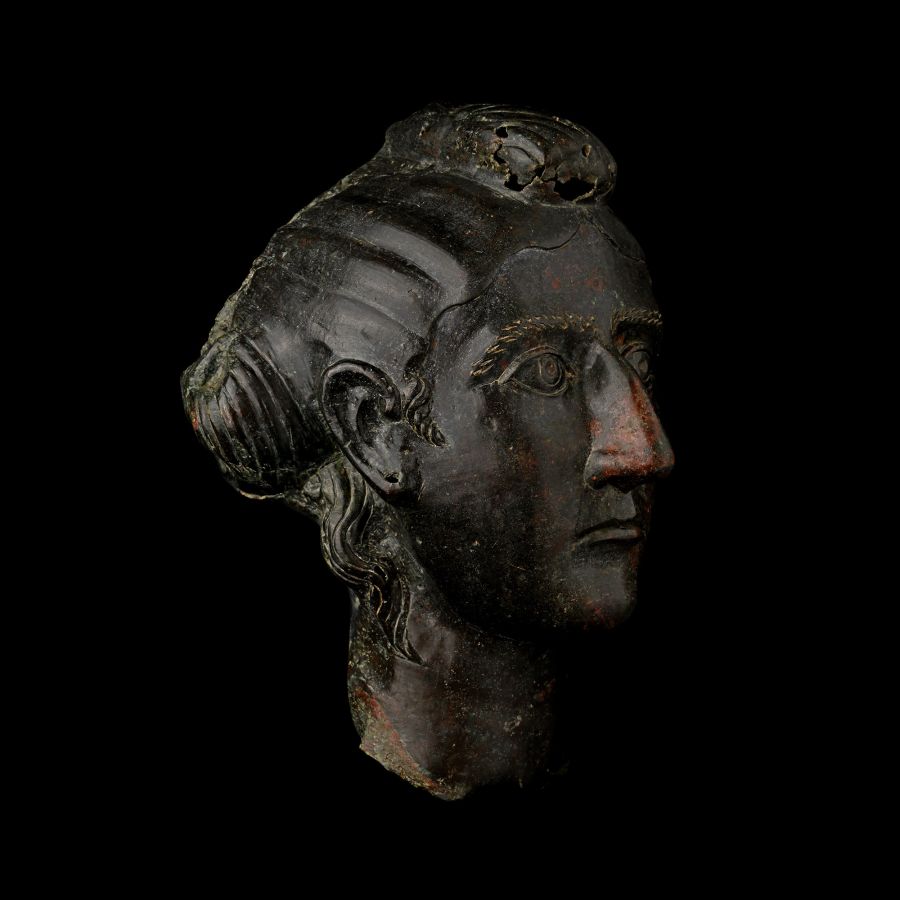 Life-Size Roman Bronze Head of an Empress