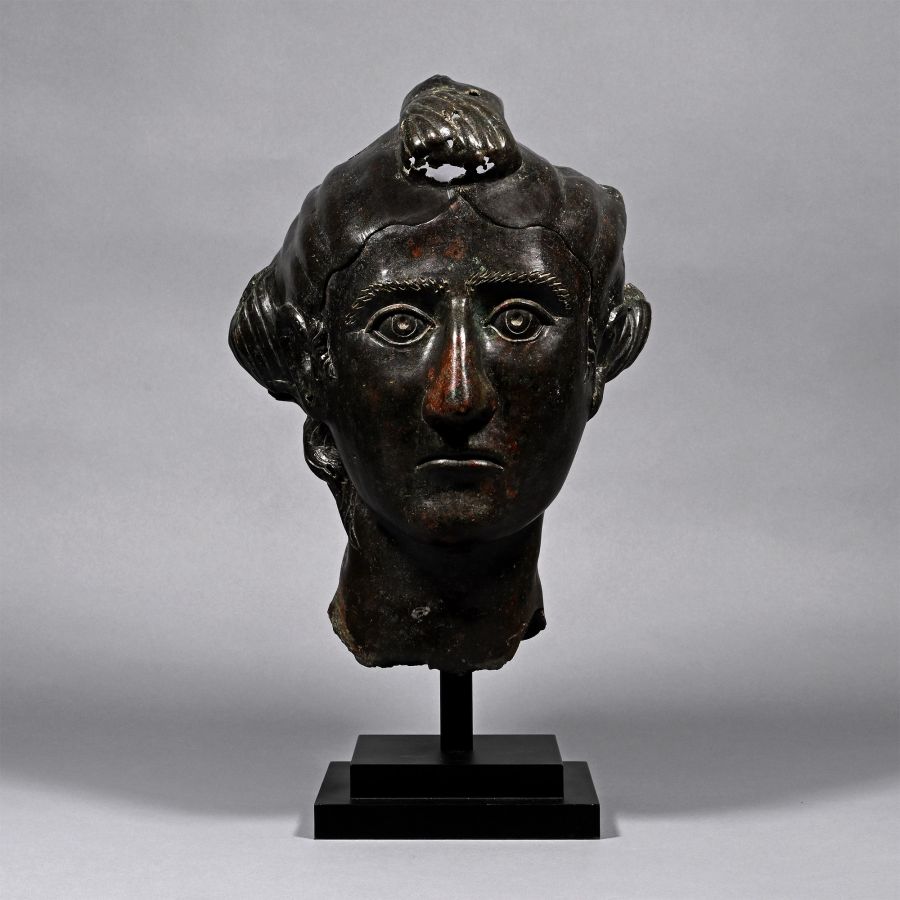 Life-Size Roman Bronze Head of an Empress