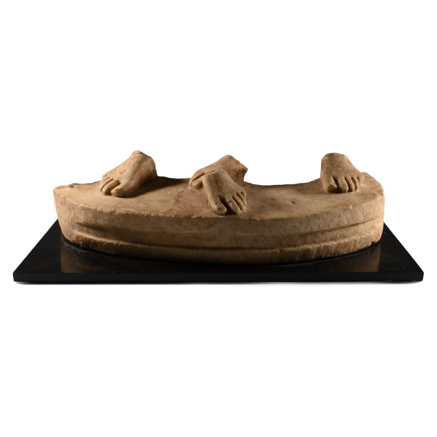 Roman Marble Statue Base with Feet