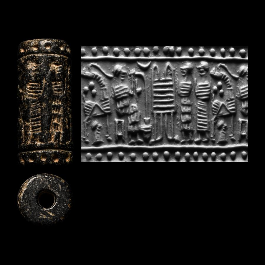 Cappadocian Stone Cylinder Seal with Court Scene