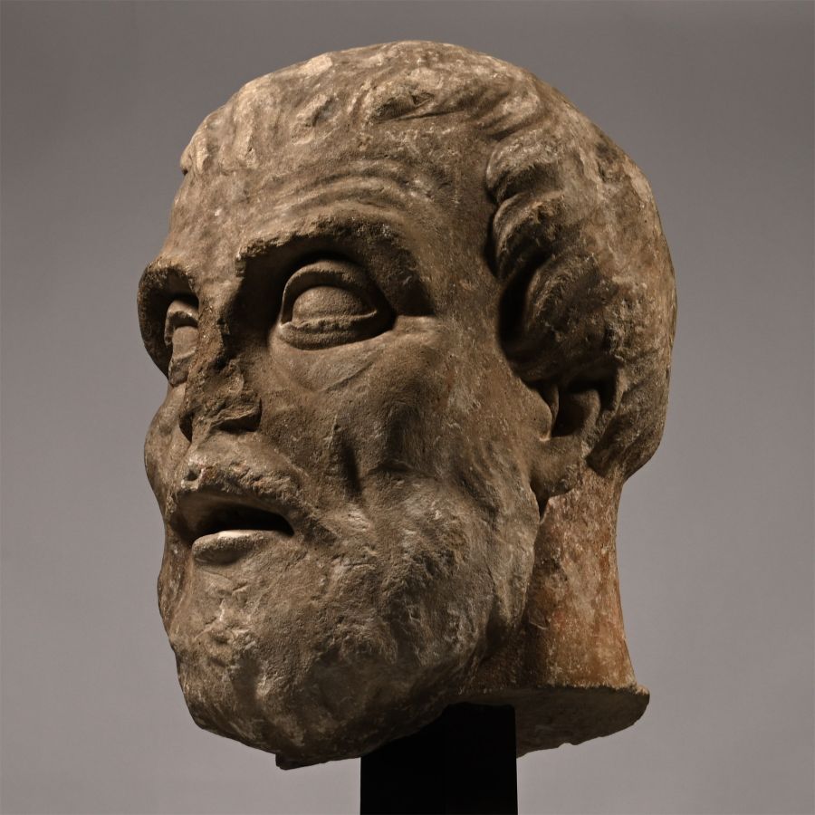 Monumental Marble Head of a Greek Philosopher