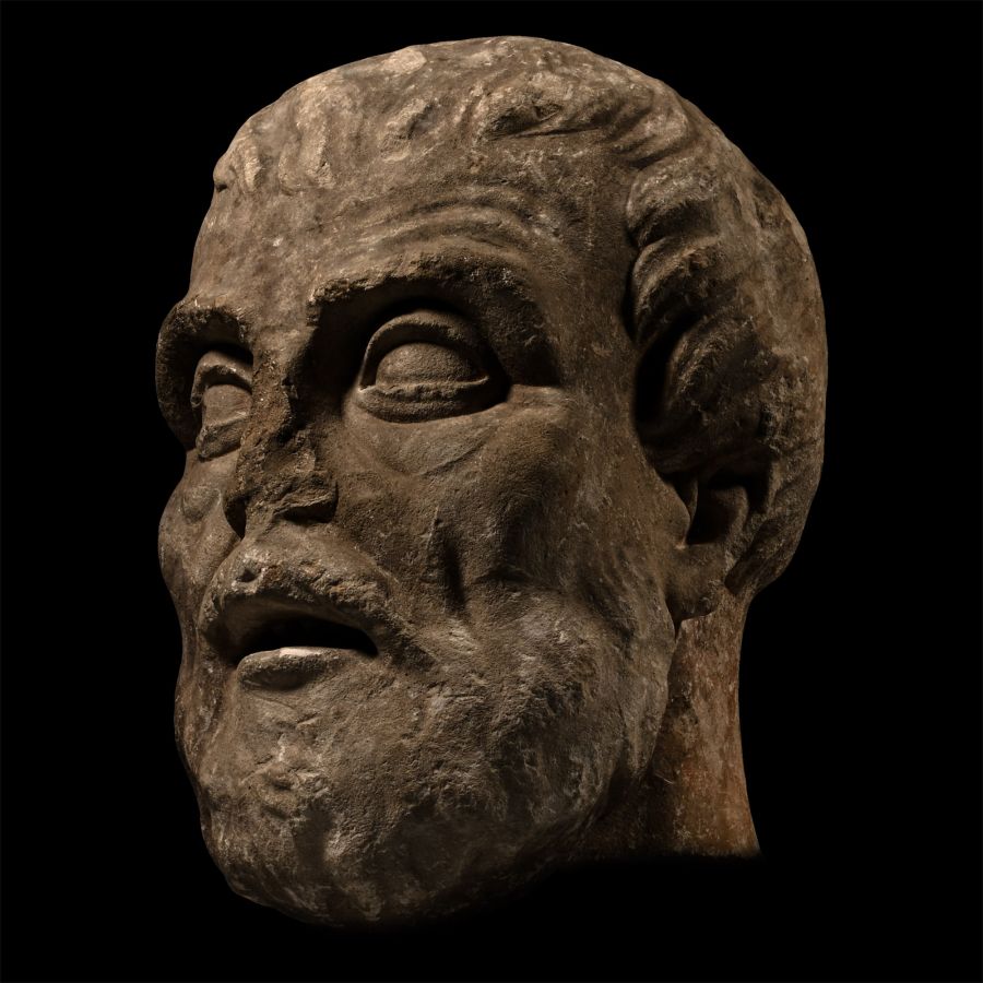 Monumental Marble Head of a Greek Philosopher