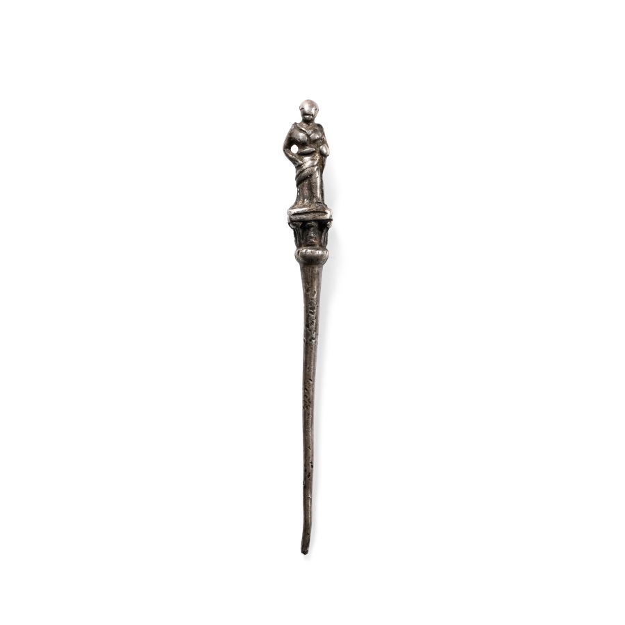 Roman Silver Pin with a Figure of a Standing Woman