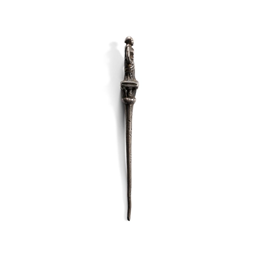 Roman Silver Pin with a Figure of a Standing Woman