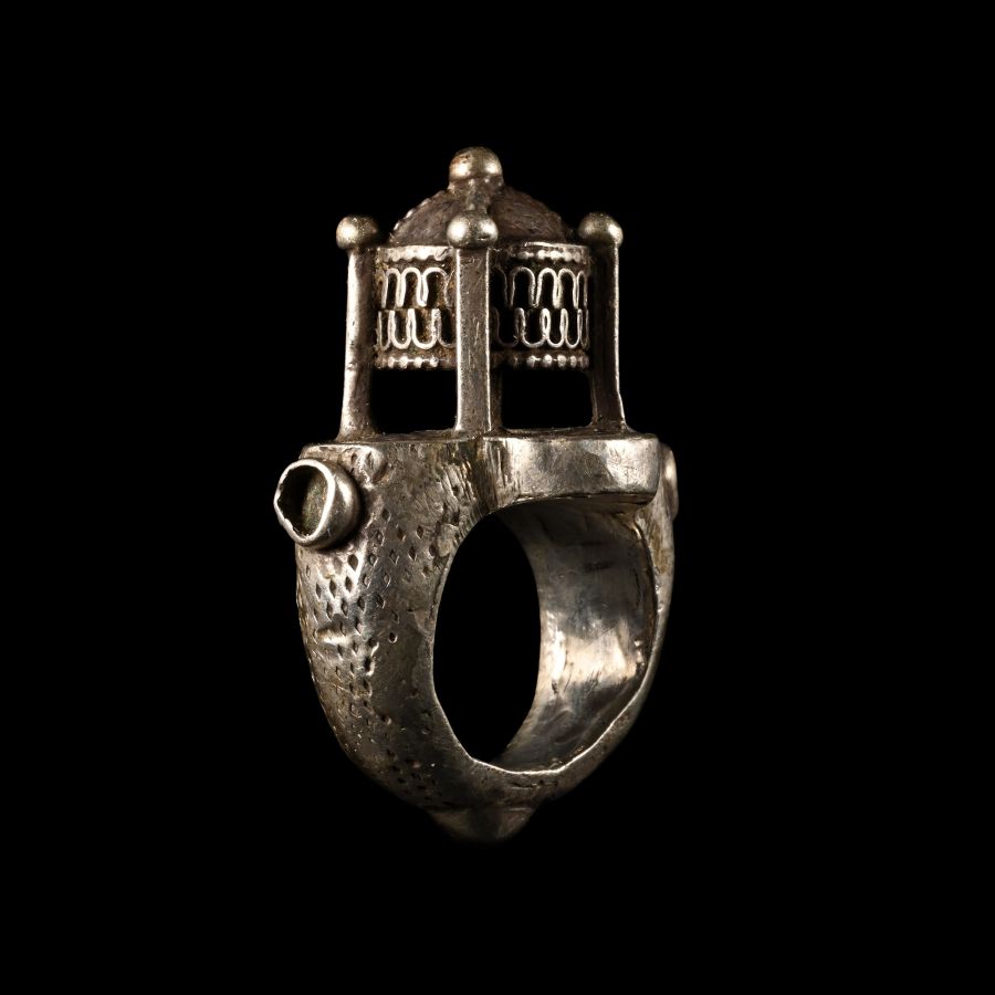 Western Asiatic Silver Architectural Ring