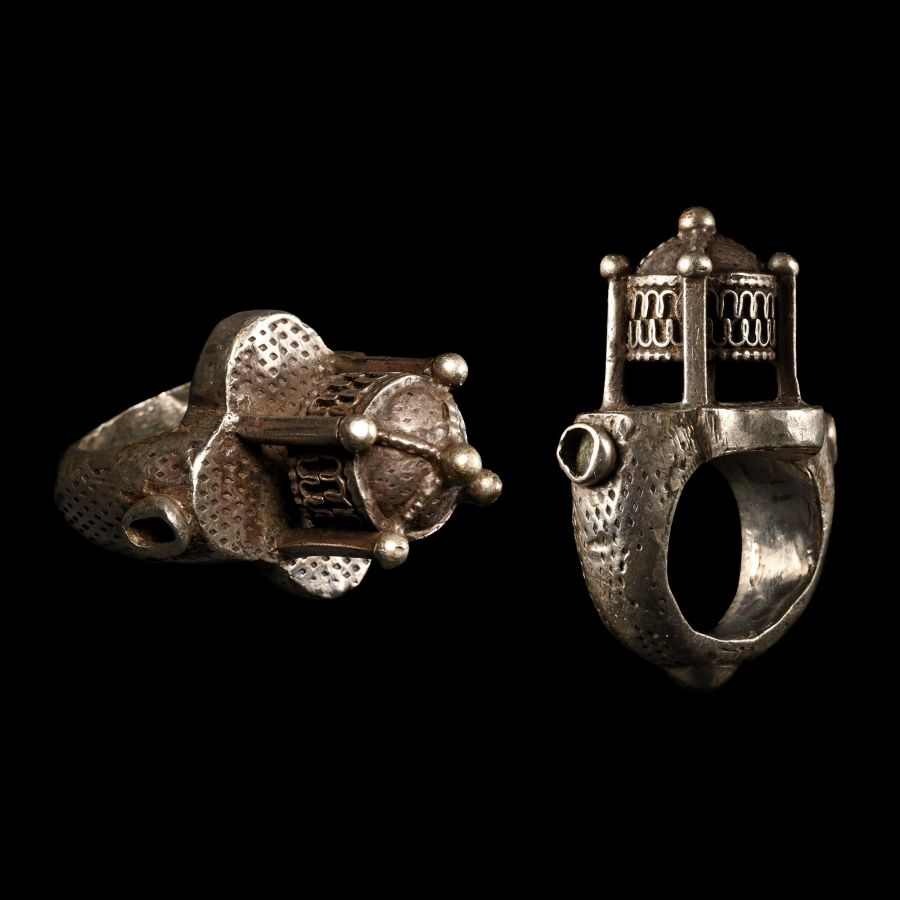 Western Asiatic Silver Architectural Ring