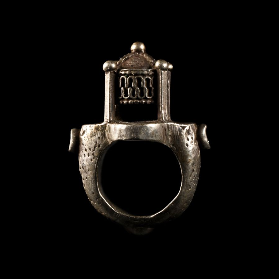 Western Asiatic Silver Architectural Ring