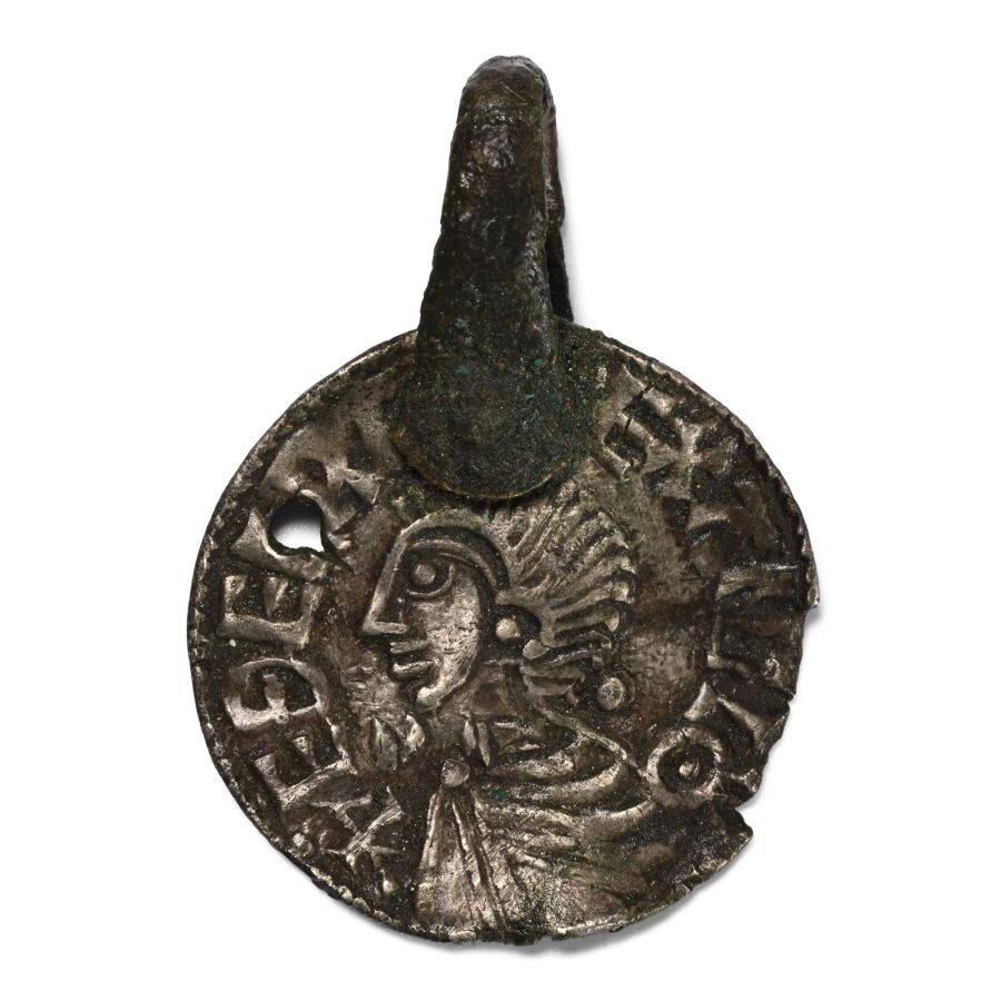 Viking Silver King Aethelred Coin Pendant