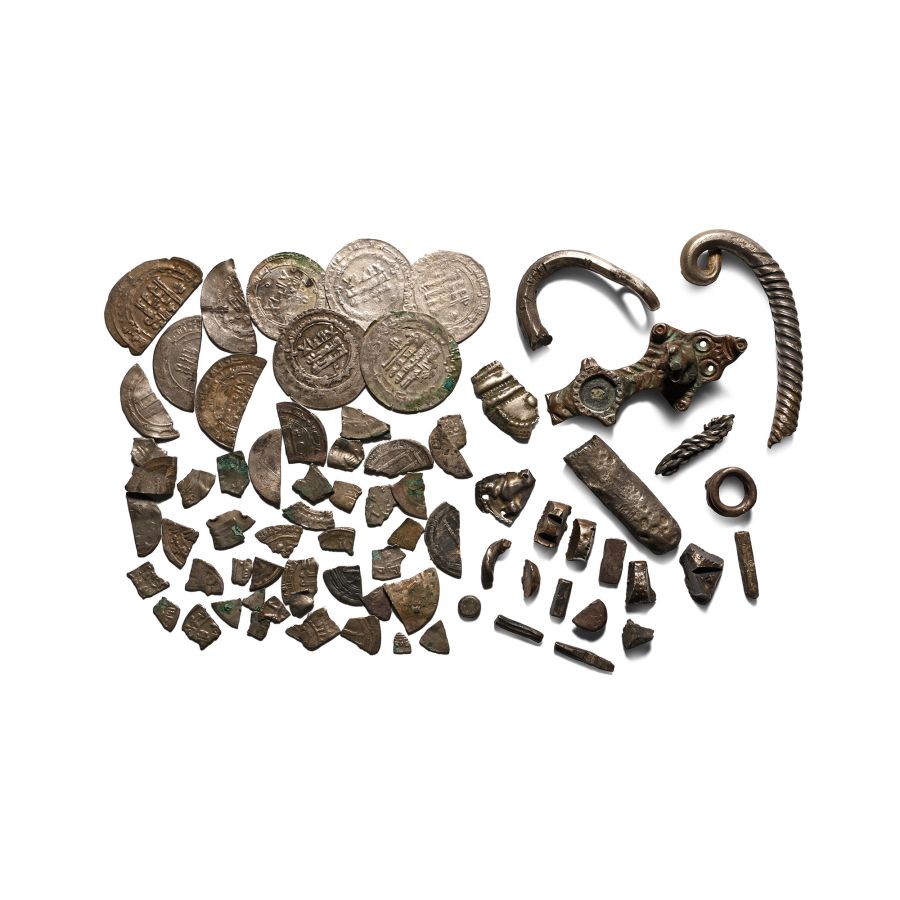 Scandinavian Viking 'Hoard' of Hacked Silver Jewellery and Coins
