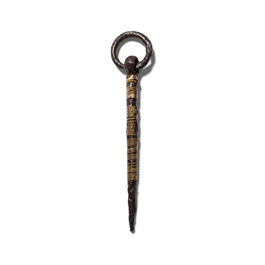 Scandinavian Viking Inlaid Iron Ring Pin