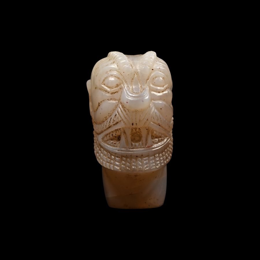 Assyrian Chalcedony Head of Pazuzu