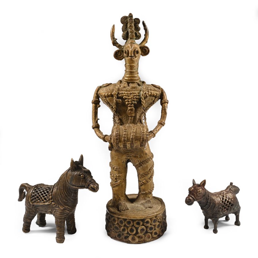 Indian Bronze Dhokra Statuette Group