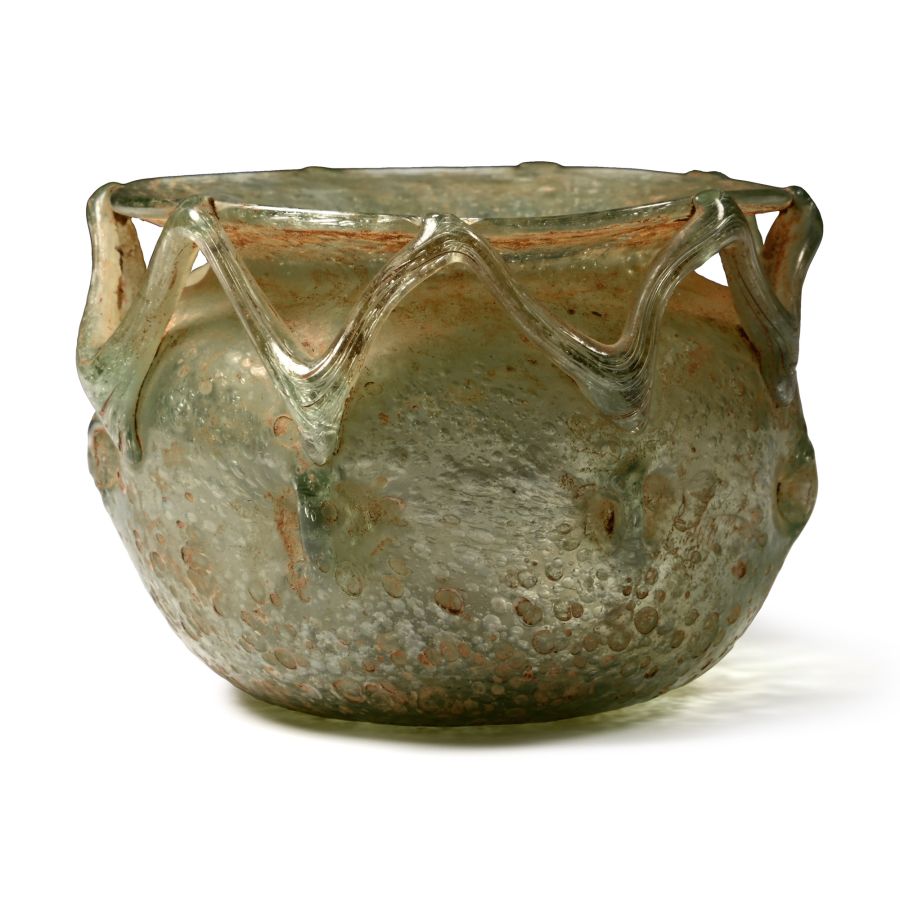 Roman Glass Jar with Zig-Zag Trail