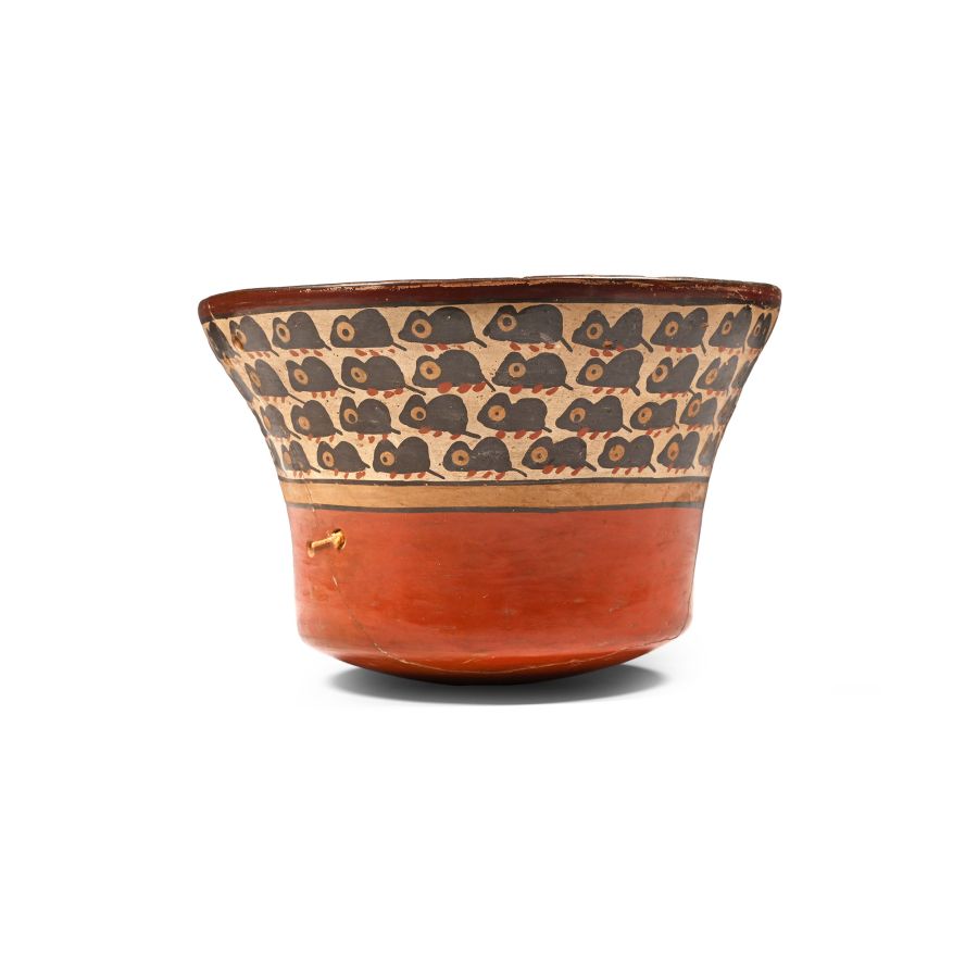 Pre Columbian Polychrome Cup with Rows of Mice