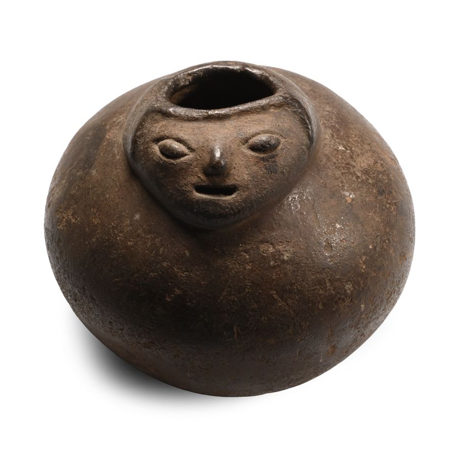 Pre Columbian Black Ware Anthropomorphic Vessel