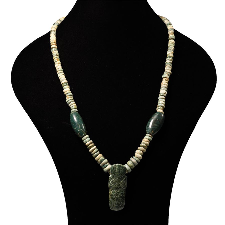Pre Columbian Jadeite Bead Necklace