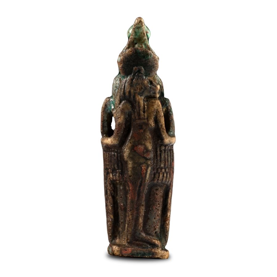 Egyptian Green Glazed Steatite Syncretic Amulet of Mut