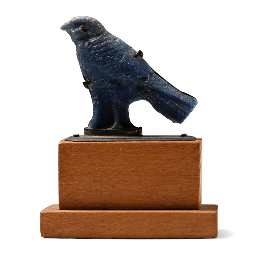 Egyptian Blue Glass Bird Inlay