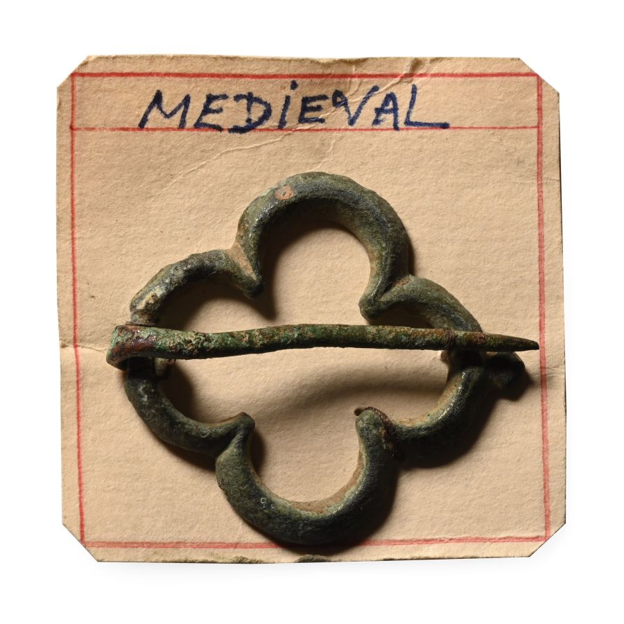 Medieval Bronze Quatrefoil Annular Brooch