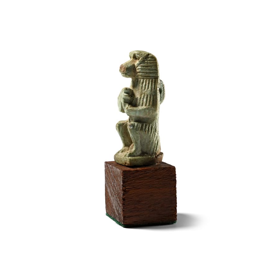 Large Egyptian Faience Thoth as a Baboon Amulet