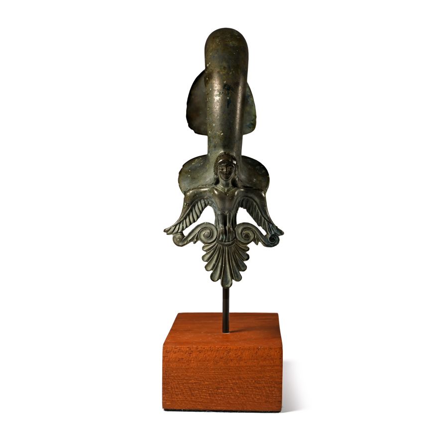 Etruscan Bronze Hydria Handle with Siren