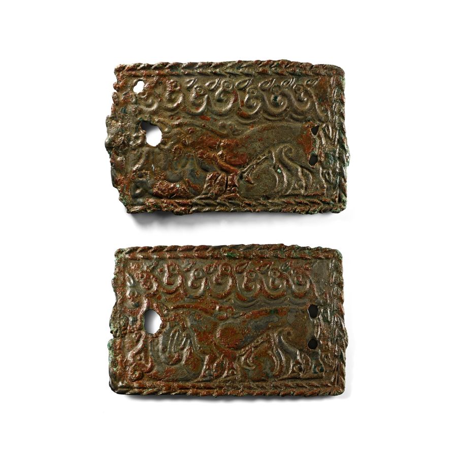 Ordos Bronze Belt Buckle Pair with Predators