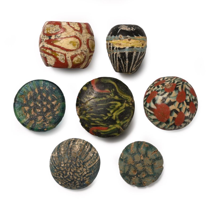 Western Asiatic Glass Gaming Piece and Bead Collection