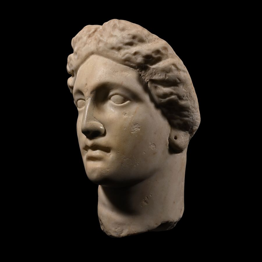 Hellenistic Marble Head of a Goddess