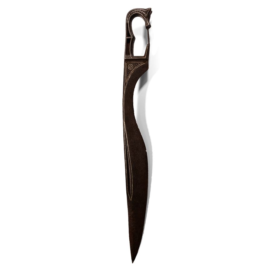 Ibero-Celtic Style Iron Falcata with Inlaid Decoration