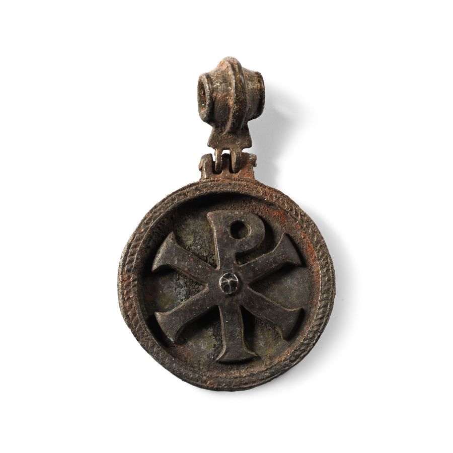 Roman Bronze Chi Rho Pendant