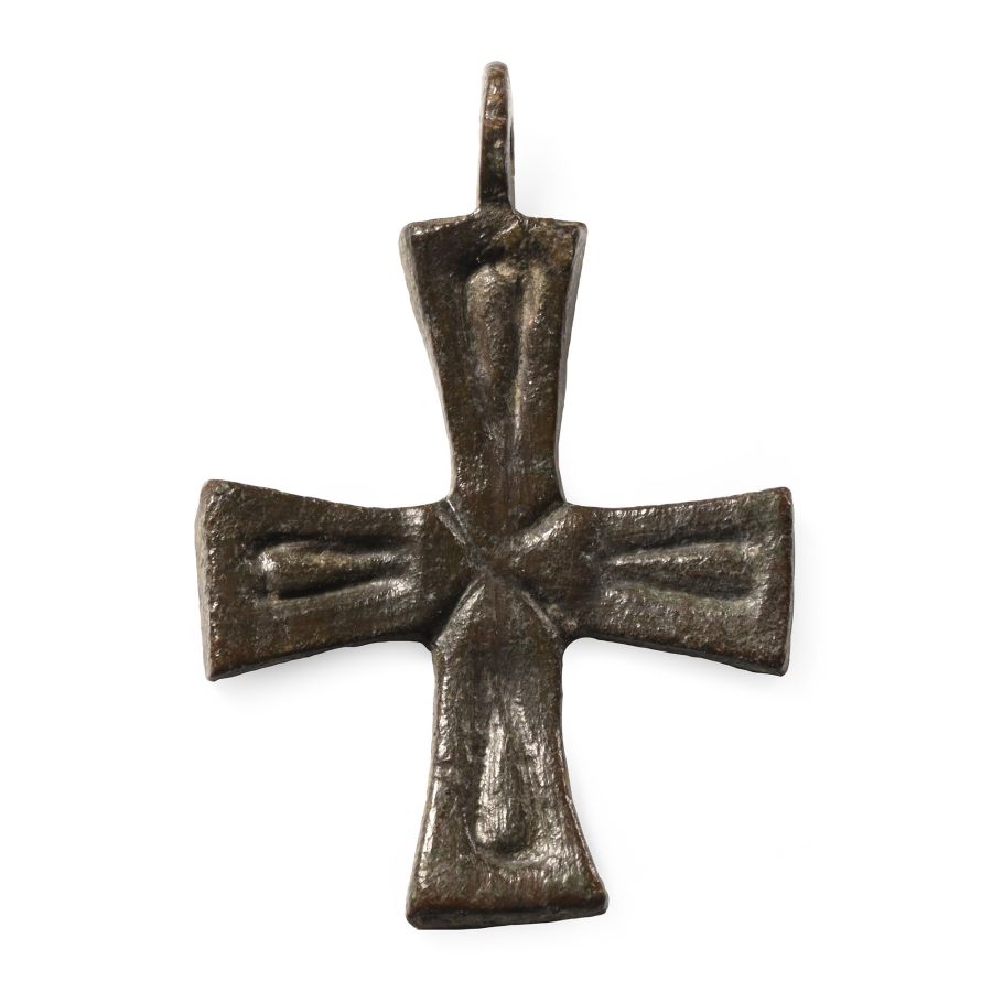 Byzantine Bronze Cross Pendant
