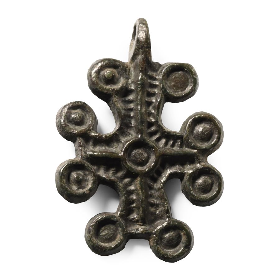 Byzantine Bronze Cross Pendant