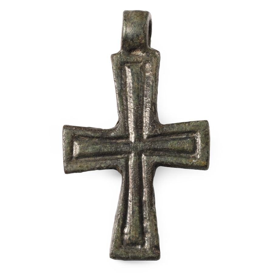 Byzantine Bronze Cross Pendant