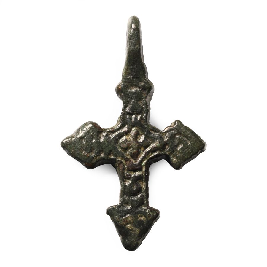Byzantine Bronze Cross Pendant